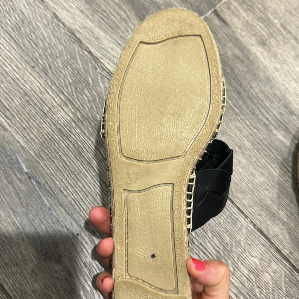 • CASTAÑER x Altuzarra • Women’s Dalia Leather Espadrille Sandals Black 37